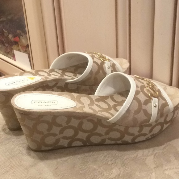 💕💕 new Coach Carissa platforform mules Sz 10B - Picture 6 of 8